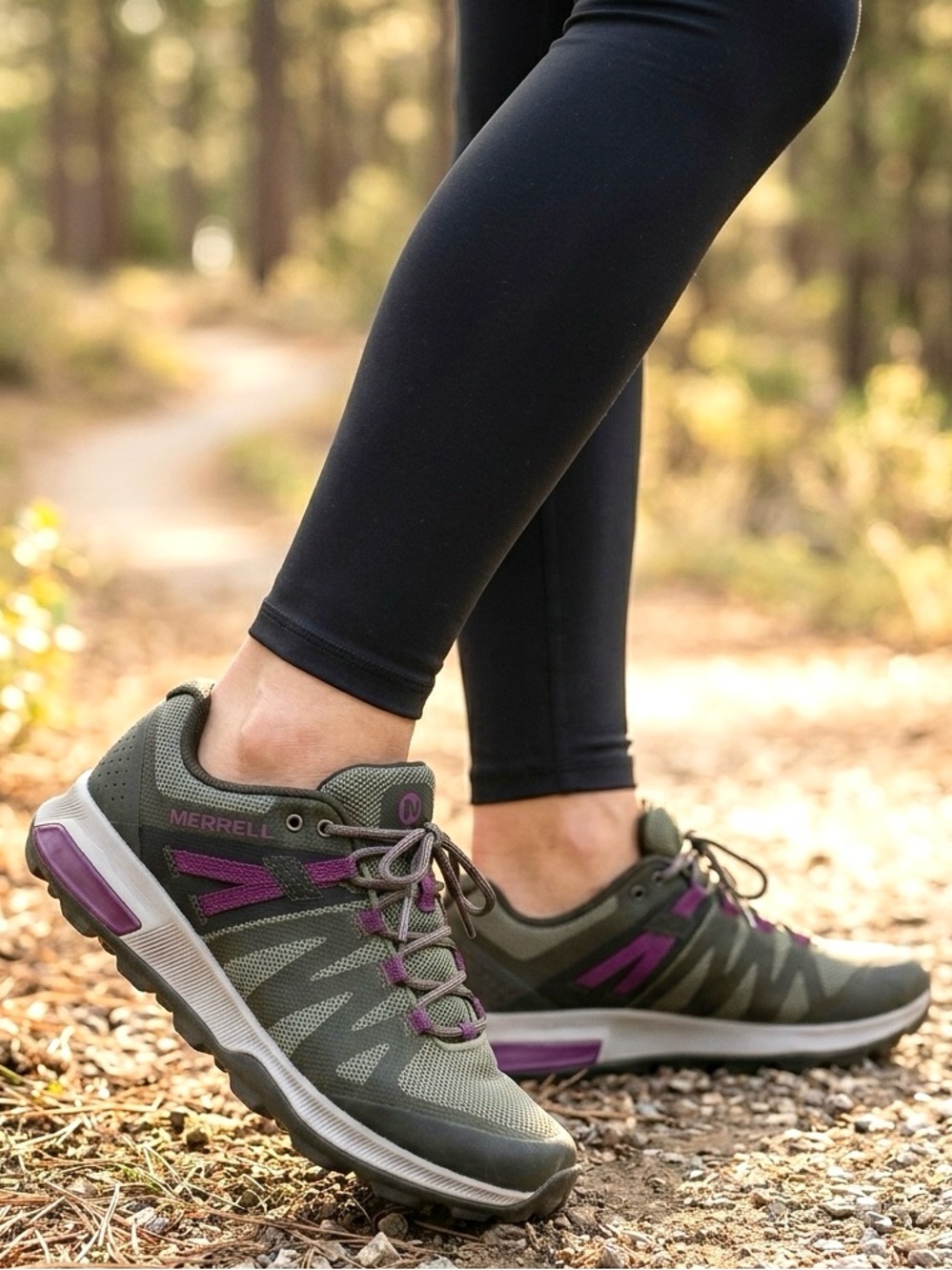 Merrell Zion FST Womens Sz 9 Athletic Walking Shoes J035384 Olive Green Purple